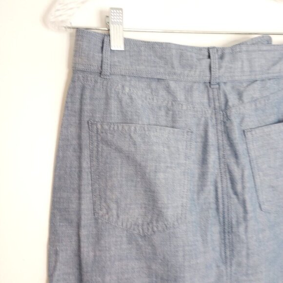 Talbots Blue Newport Chambray Button Front Skirt - Picture 6 of 8